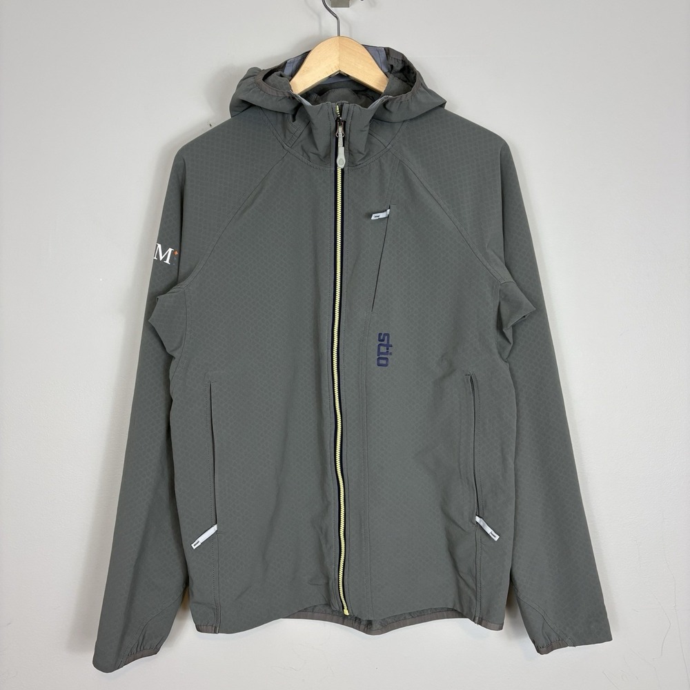 Stio Men's Small Sidecut Tech Hoodie Gray Full‎ Zip *